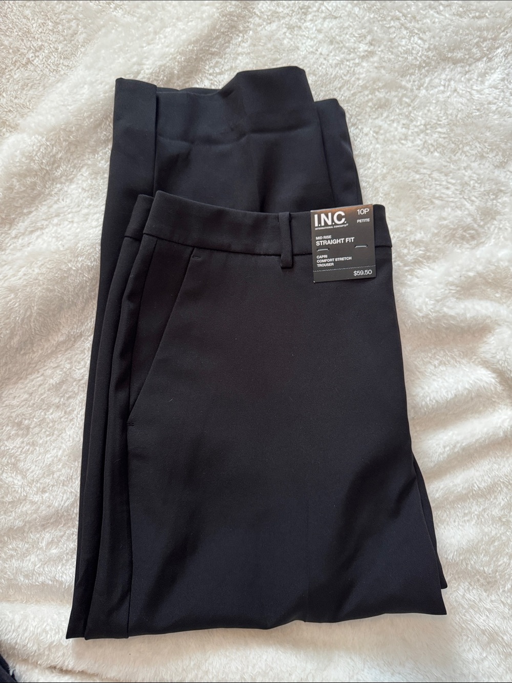 INC International Concepts Black Straight Fit Dress Pants